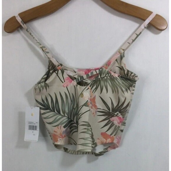 Spiritual Gangster Essential Cami Floral Spaghetti Sleeve Crop Top Tank Multi S - Picture 2 of 9